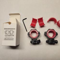 Anneaux pour lunette de tir ,diamètre 25mm ,30mm et 34mm , pour queue aronde de 11 mm (montage haut)
