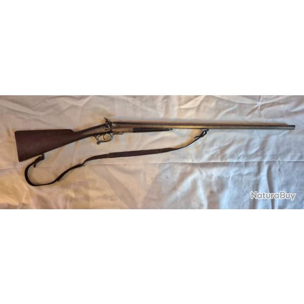 Fusil canon DAMAS a chiens extrieurs  a percussion centrale catgorie D Superbe tat 16/65 origine