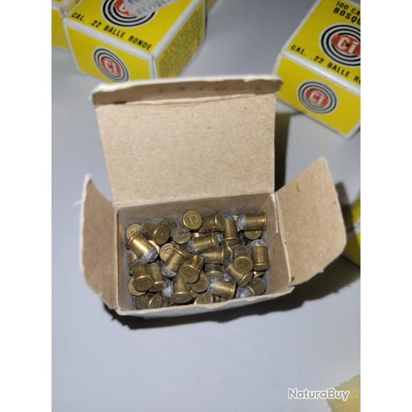 Cartouches Bosquettes Cal22 ronde ou 6mm Flobert.