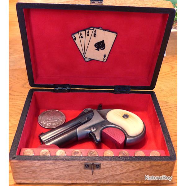 T- BEAU COFFRET D'OCCASION TB - ETAT POUR 1 DERRINGER + UNE RAMPE A 9 EMPLACEMENTS + CALAGE+ MONNAIE