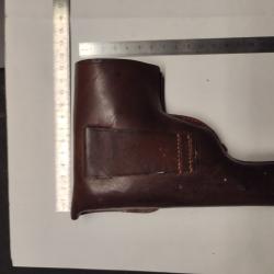 Etui / holster cuir marron  pour pistolet 7.65mm , 9mm court