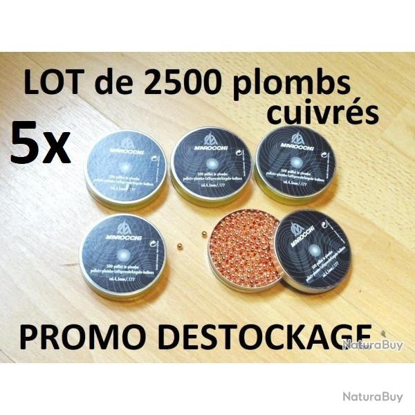 5 lots de 2500 plombs 4.5 CUIVRS BILLES MAROCCHI - VENDU PAR JEPERCUTE (SI305)