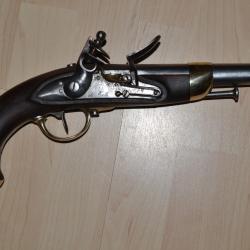pistolet d'arçon modèle 1816 Manufacture de Tulle à silex non modifié