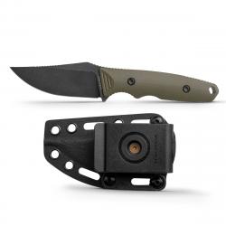 Couteau Vosteed H-Back Green Lame Clip Point Black Acier 14C28N Manche G10 Etui Kydex VOSD0402