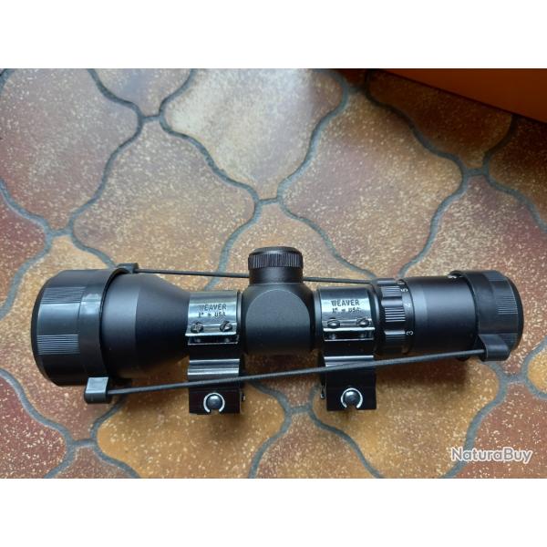 lunette compact riflescope   3-9x40avec collier aciers weaver