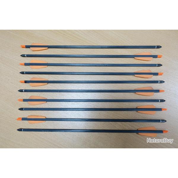 lot de 10 traits carreaux fleches carbone 15" (38cm) pour arbalte EK Archery R9 RX Cobra / System