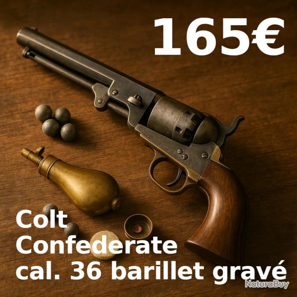 Colt Confederate cal. 36 - barillet grav, canon rond - fonctionnel