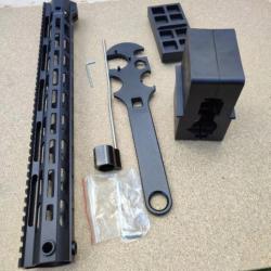 Kit Garde Main flottant 17 pouces, type M lok, 38cm pour AR15 et clone +Kit gaz bock M4