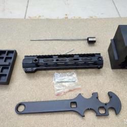 Kit Garde Main flottant 10 pouces, type M lok, 25.4cm pour AR15 et clone  +  Kit gaz bock M4