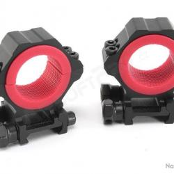 Anneaux pour lunette de tir ,diamètre 25mm ,30mm et 34mm ,pour rail 20/21mm picatinny (montage bas)