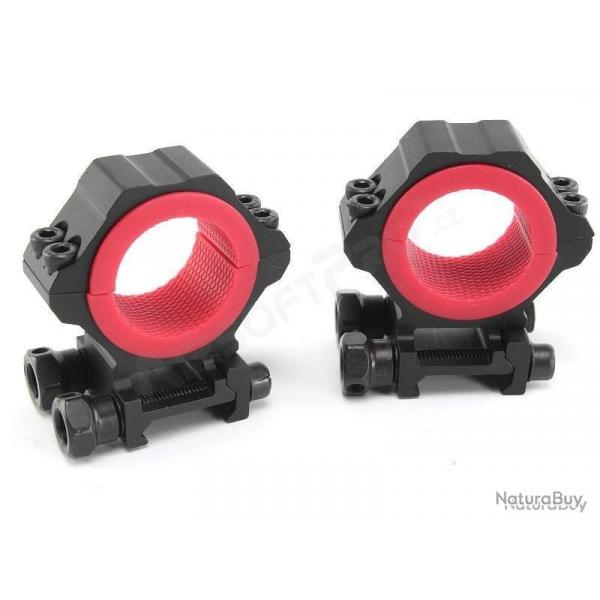 Anneaux pour lunette de tir ,diamtre 25mm ,30mm et 34mm ,pour rail 20/21mm picatinny (montage bas)