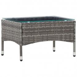 Table basse Gris 60x40x36 cm Résine tressée