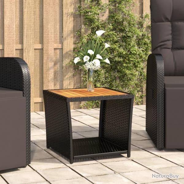 Table  th et dessus en bois Noir Rsine tresse Acacia massif