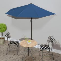 Parasol de balcon avec mât en aluminium Bleu 270x144x222cm Demi