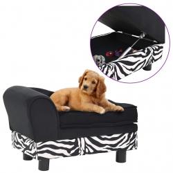 Canapé pour chien Noir 57x34x36 cm Peluche
