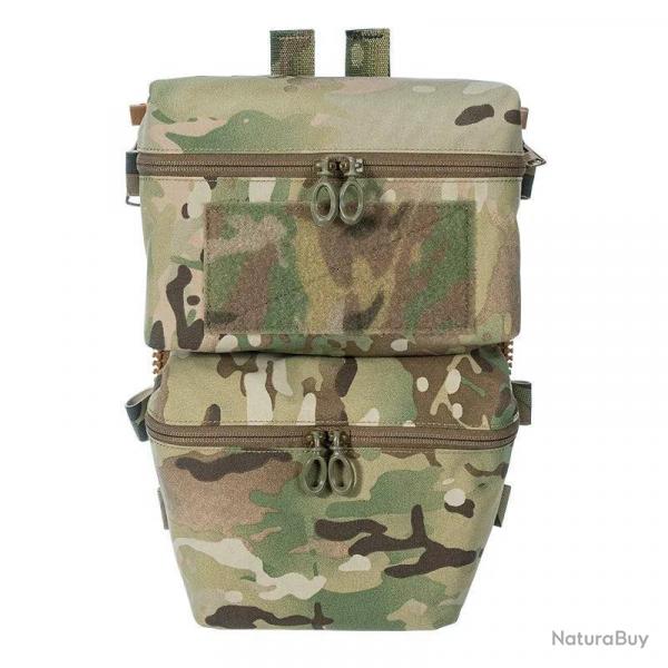 G.A. Tactics Back Panel Double Poches Type Zip-On - Multicam