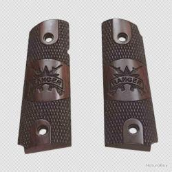 Plaquettes bois pour colt 1911, Sculpté "RANGER" neuf