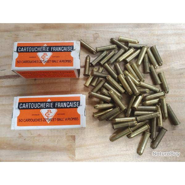 2 boites CARTOUCHERIE FRANCAISE de 22 LR  grenaille de plomb + 60 cartouches IDENTIQUE en vrac