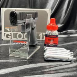 Pack prêt à tirer PISTOLET "GLOCK 17 GEN5" - CO2 - CAL BB/4.5MM - BLACK TUNGSTEN GRAY