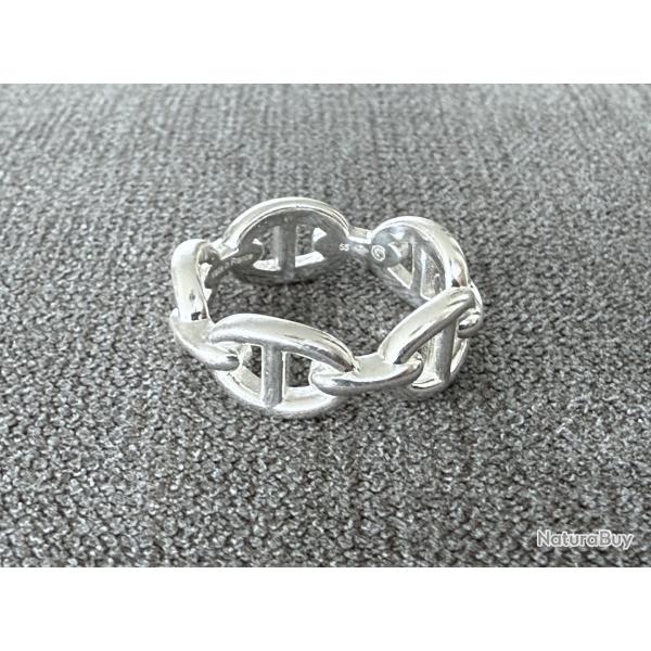 Herms - Bague neuve en argent Chane d'Ancre taille 55