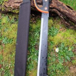 Sabre Lame Acier 3Cr13 Manche Abs Orange Bien Visible Etui Nylon Machette Tactical Grosse Garde