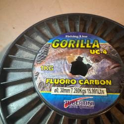 Bobine de fil de pêche fluorocarbone Tubertini Gorilla UC-4 - 1kg Diam 30 7,260 kg