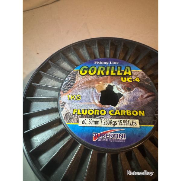 Bobine de fil de pche fluorocarbone Tubertini Gorilla UC-4 - 1kg Diam 30 7,260 kg