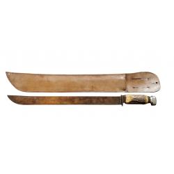 Ancienne machette VÉRITABLE SABATIER pas courante coupe coupe avec son fourreau