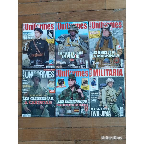 Lot de 6 magazines Uniforme et Militaria. Trs bel tat. Trs bonne documentation.
