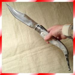 NAVAJA (couteau pliant géant) Inox - Lame 22,5 cm - Manche imitation nacre