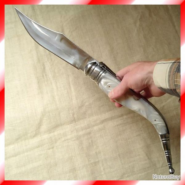 NAVAJA (couteau pliant gant) Inox - Lame 22,5 cm - Manche imitation nacre