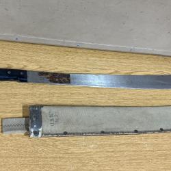 RARE ORIGINAL AUTHENTIQUE US NAVY WW2 / KOREA MK-2 MACHETTE LEGITIMUS COLLINS + ETUI MK-2 EX COND !!