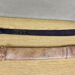 RARE ORIGINAL AUTHENTIQUE US ARMY WW2 / KOREA MACHETTE LEGITIMUS COLLINS ETUI CUIR MARRON EX COND !!