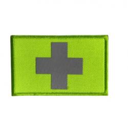 Patch médical - Croix jaune fluo - Velcro - Livraison gratuite