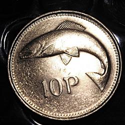 Eire piece de 10 pence "saumon" 1996 ttb