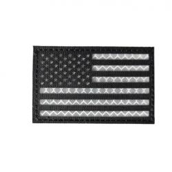 Patch Drapeau - Etats-Unis - Noir/blanc - Réfléchissant - Velcro - Livraison gratuite