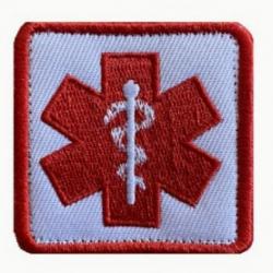 Patch Paramedic - Rouge/Blanc - Velcro - Livraison gratuite