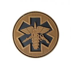 Patch Paramedic - rond - PVC - Beige/TAN - Velcro - Livraison gratuite