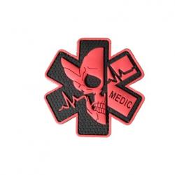 Patch Médical - Crane - Rouge - PVC - Velcro - Livraison gratuite