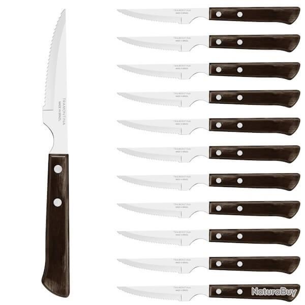 TRA.29810106 12 couteaux  steak Tramontina "Spanish" 22cm Technobois