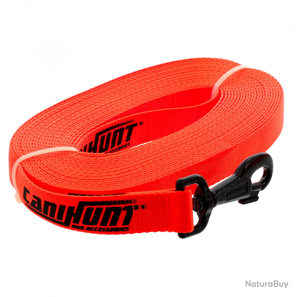 Longe HUNTER FIRST 10ML sangle Plate Polyester 25mm Orange - CANIHUNT