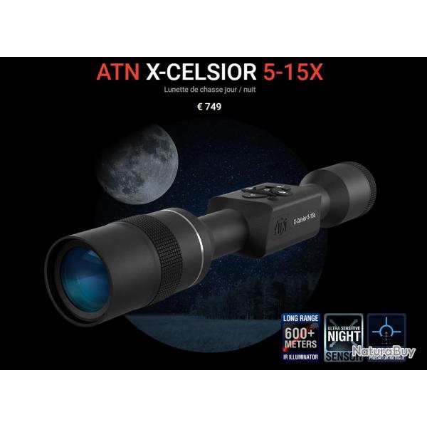 Lunette vision nocturne ATN X-Celsior 5-15x Lunette de chasse jour / nuit