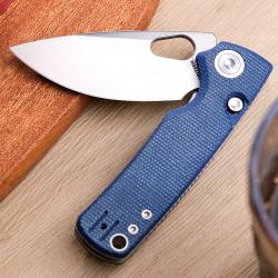 Couteau Vosteed Porcupine Blue Lame Acier 14C28N Manche Micarta KIVT Liner Lock VOSA2605