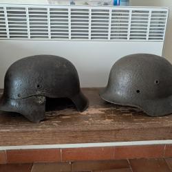 Lot de deux coque de casque allemand ww2