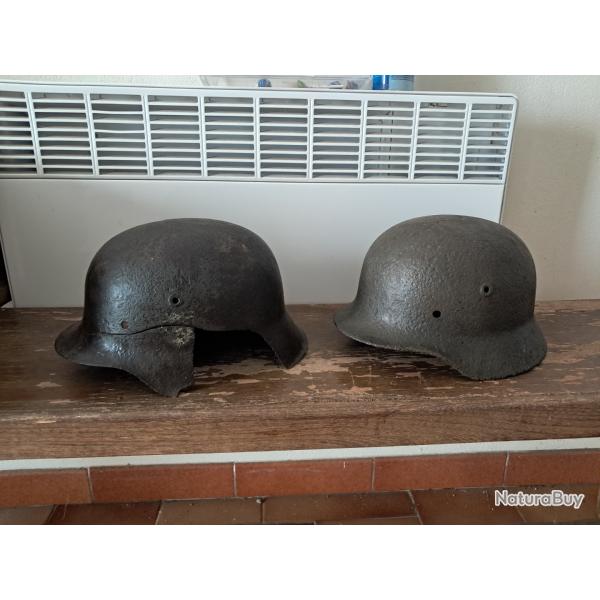 Lot de deux coque de casque allemand ww2