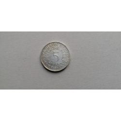 ALLEMAGNE  =  PIECE DE MONNAIE DE 5 MARKS DE 1966 J EN ARGENT