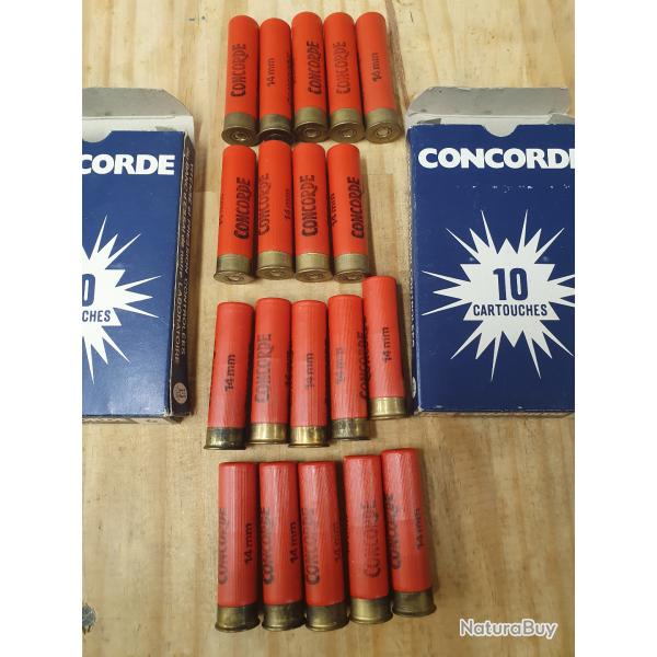 lot de 19 cartouches CONCORDE de calibre 14 mm /60  plomb N6