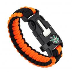 Bracelet de survie en Paracorde - boussole - Orange