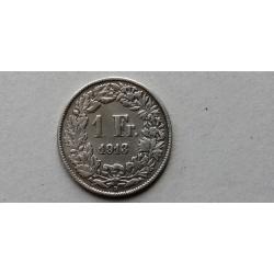 SUISSE = UNE PIECE  DE 1 FRANC  1913 B  EN ARGENT