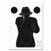 Pack De 100 Cibles Police Europ Arm - Silhouette Blanc/Noir 51x71cm Pour Tir De Riposte